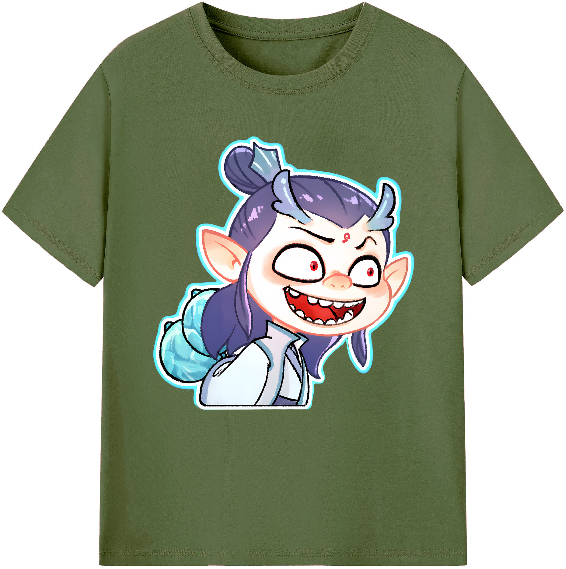 （画像用） Ne Zha 2 ナタ 魔童の大暴れ 綿100％半袖Tシャツ（フロントプリント）